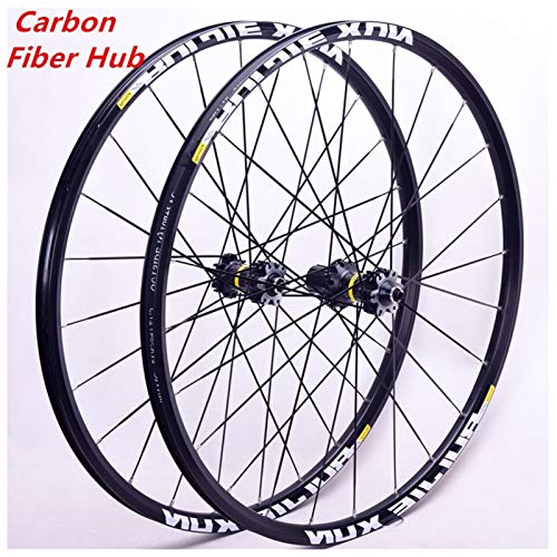 MZPWJD Juego Ruedas Bicicleta 26 27.5 29 Pulgadas MTB Aleación Llanta Doble Pared 8-11 Velocidad Bicicleta 6 Palin Teniendo 6 Trinquetes Liberación Rápida Fibra Carbon Cassette Hub Freno Disco 1895g