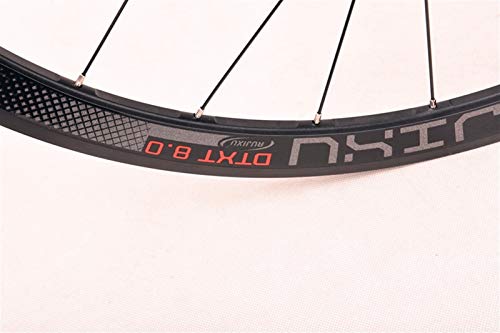 MZPWJD Juego Ruedas Bicicleta Carretera 700C Llantas Doble Pared 40mm Bloqueo Central Freno Disco A Través del Eje Rodamiento Sellado Cassette Hub para 8-11 Velocidad CX