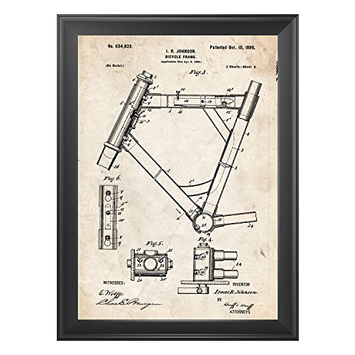 Nacnic Vintage - Pack de 4 láminas con Patentes de Bicicletas. Set de Posters con inventos y Patentes Antiguas. Elije el Color Que más te guste. Impreso en Papel de 250 Gramos de Alta Calidad