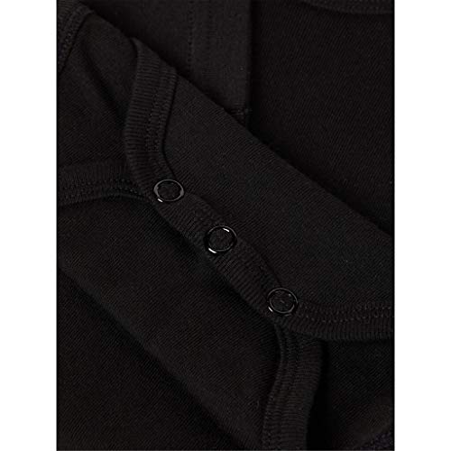 NAME IT Nbnbody 3p LS Solid Noos Polaina, Negro (Schwarz Black), 92 (Pack de 3) para Bebés