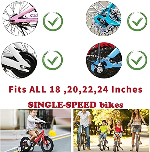 NATTHSWE Estabilizadores de bicicleta para niños para niños, ruedas de entrenamiento de bicicletas, ruedas de apoyo universales para bicicletas de niños de 18 20 22 24 pulgadas (1 par)