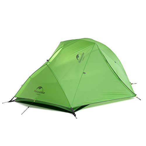 Naturehike Star-River Tienda de Campaña Ultraligera de Doble Capa para 2 Personas Mochilero Tienda de Campaña de Senderismo Impermeable (20D Verde)