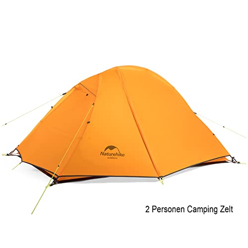 Naturehike Tienda de campaña ligera para 2 personas, impermeable, anti-UV, doble capa, portátil, para senderismo, ciclismo, camping, 4 estaciones, fácil instalación, tamaño grande con huella