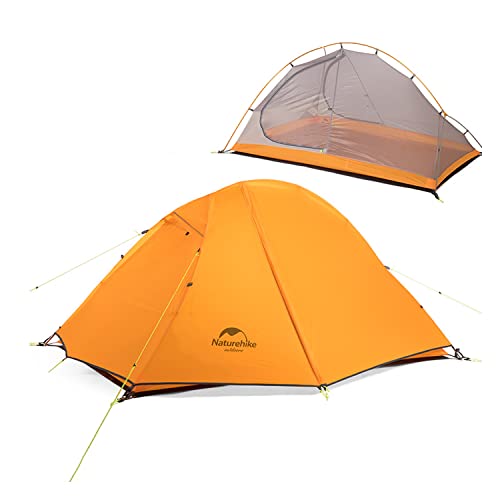 Naturehike Tienda de campaña ligera para 2 personas, impermeable, anti-UV, doble capa, portátil, para senderismo, ciclismo, camping, 4 estaciones, fácil instalación, tamaño grande con huella