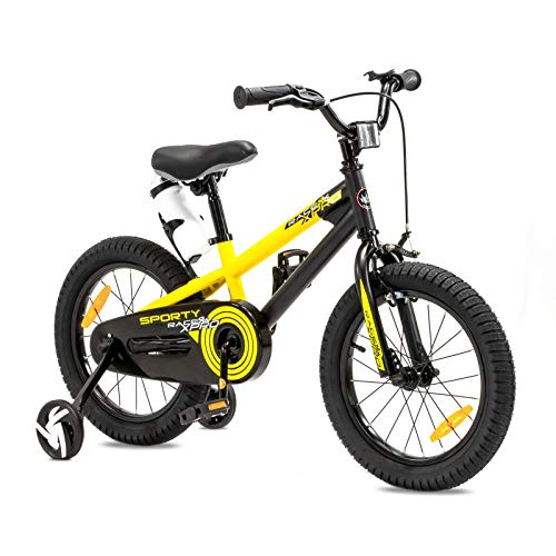 NB Parts - Bicicleta infantil para niños y niñas, BMX, a partir de 3 años, 12 pulgadas / 16 pulgadas, color amarillo opaco, tamaño 16