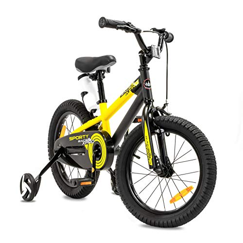 NB Parts - Bicicleta infantil para niños y niñas, BMX, a partir de 3 años, 12 pulgadas / 16 pulgadas, color amarillo opaco, tamaño 16