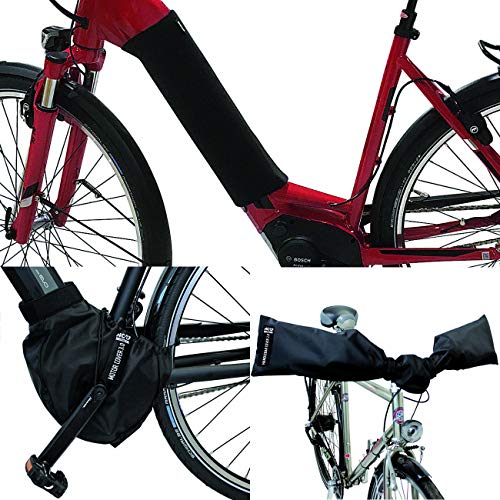 NC-17 Bike Schutzhüllen-Set NC-17-Juego de Fundas para Bicicleta eléctrica (Nailon y Neopreno), Color Negro, Unisex Adulto, Talla única