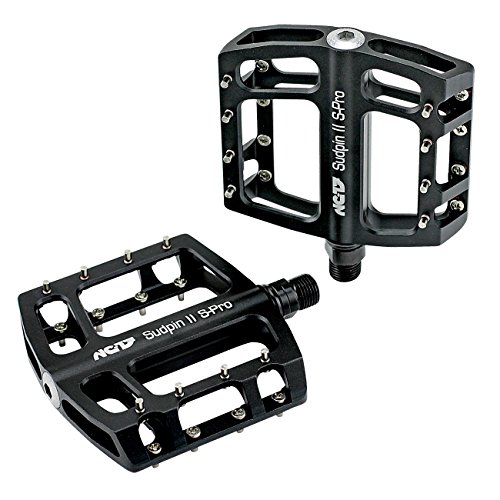 NC-17 Parent Title, Unisex, Sudpin II S-Pro CNC Plattform Pedale/Fahrrad Pedale MTB/Mountainbike Pedal/BMX Pedal / 12mm Bushing und Kugellager/CR-Mo Achse/Farbe Schwarz, Negro, Talla única