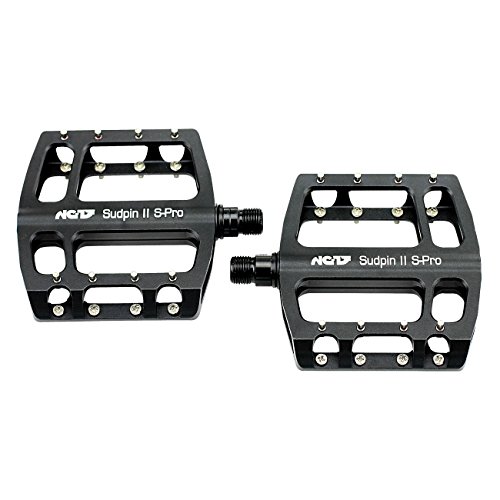 NC-17 Parent Title, Unisex, Sudpin II S-Pro CNC Plattform Pedale/Fahrrad Pedale MTB/Mountainbike Pedal/BMX Pedal / 12mm Bushing und Kugellager/CR-Mo Achse/Farbe Schwarz, Negro, Talla única