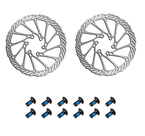Ncheli 2 pcs Rotor de freno de disco,160mm paquete Rotor de freno de disco Rotor de Bicicleta Rotores de Freno de Bicicleta con 12 Pernos para la mayoría de las bicicletas