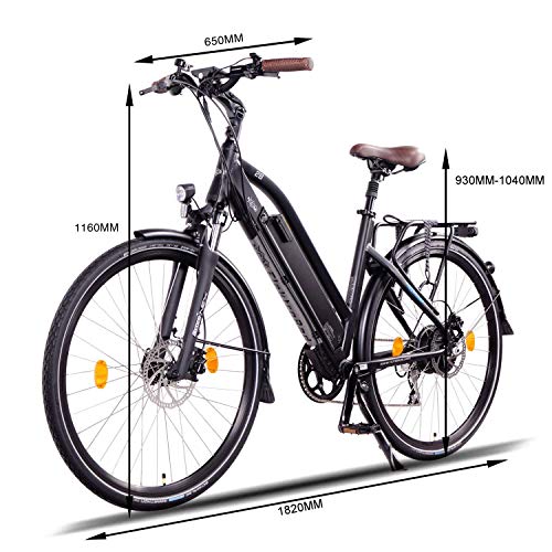NCM Milano Plus Bicicleta eléctrica de Trekking, 250W, Batería 48V 16Ah • 768Wh (26" Negro Plus)