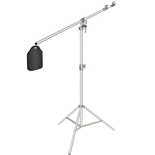 Neewer Foto Estudio 2-en-1 Soporte de Iluminación Altura Ajustable con Brazo y Bolsa de Arena Aleación de Aluminio para Soportar Paraguas Softbox Flash Fotografía Video de Retrato