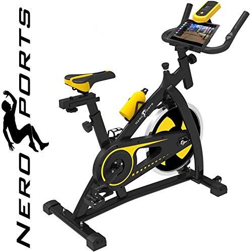 Nero Sport Bluetooth Bicicleta de Ejercicios Aeróbicos Spinning para Interiores Bicicleta Estática de Entrenamiento Fitness Ejercicios Cardiovasculares