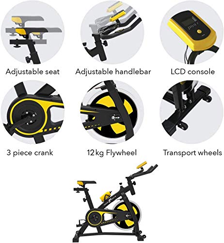 Nero Sport Bluetooth Bicicleta de Ejercicios Aeróbicos Spinning para Interiores Bicicleta Estática de Entrenamiento Fitness Ejercicios Cardiovasculares