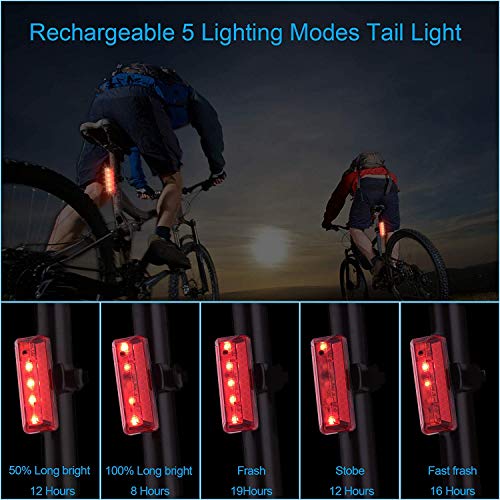 Nestling® Luz Bicicleta LED Recargable USB,3000 Lumen 5200 mAh Potente Luces Bicicleta Delantera y Trasera, 6 Iluminación Modos, IPX6 Impermeable Luces Seguridad para Ciclismo de Montaña y Carretera