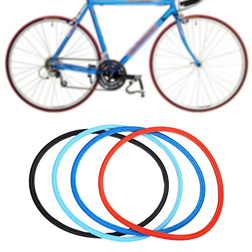 Neumáticos sólidos del neumático de la Bici de 700 x 23c Neumáticos de la Bici del Camino Bicicleta de la Manera Que Completa un Ciclo los neumáticos sólidos del Montar a Caballo sin Ruedas(Azul)