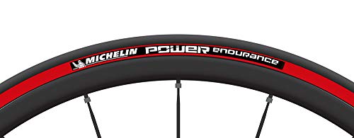 Neum?ticos de bicicleta Michelin Power Endurance., color Negro-Rojo 28" 700x23C 23-622, 0.8