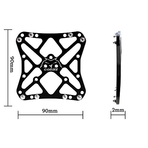 Neuocean Bicicleta Clipless a Plataforma adaptadores Tacos Pedal para Shimano XT SPD Speedplay, Aluminio (90 mm* 90 mm* 6 mm) Negro
