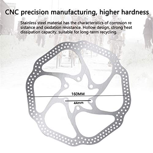 Newgoal 160mm Rotor de Bicicleta 2 Piezas Rotores de Freno de Bicicleta con 12 Pernos Rotor de Freno de Disco de Bicicleta Rotores de Bicicleta de montaña para Ciclismo de Acero Inoxidable