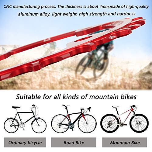 Newgoal BCD104 eslabón de Cadena Simple Estrecho y Ancho, Plato de manivela, Corona Ancha y Estrecha, 32T / 34T / 36, Piezas de reparación para Exteriores de Bicicleta de montaña, Rojo 36T