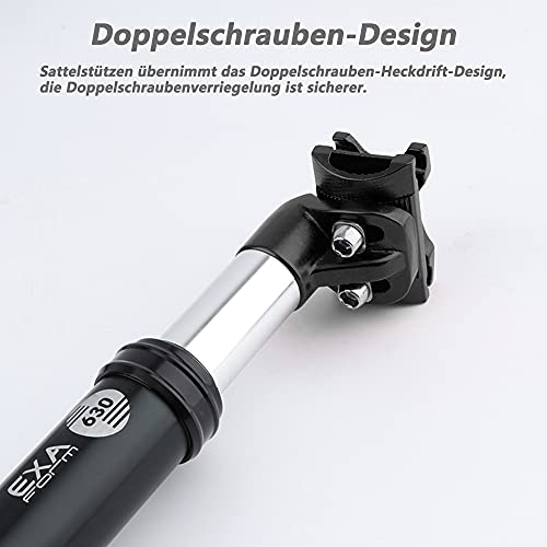 Newgoal Tija de sillín de Amortiguador de Resorte de Bicicleta de 27,2 mm / 31,6 mm de diámetro, Utilizada para Tubo de Asiento de Amortiguador de Bicicleta (Negro 31,6)