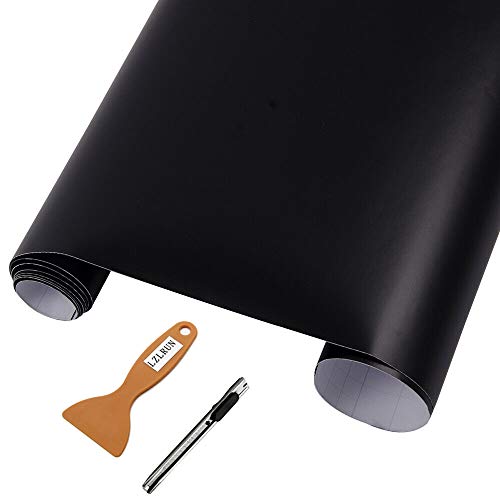 NewL Burbuja autoadhesiva de vinilo negro mate para liberación de aire, clasificada al aire libre para uso automotriz + herramienta de mano (30 cm x 152 cm)