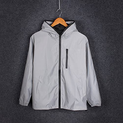 NewL Chaqueta Reflectante Ropa de Ciclismo para Hombres Deportes al Aire Libre para Hombres y Mujeres Chaqueta Reflectante con Capucha (S)