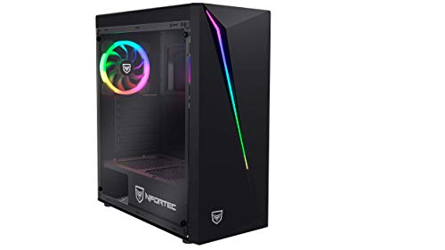 Nfortec Lynx - Torre Gaming Compatible con placas ATX, Mini-ATX e ITX y Ventilador RGB Incluido en la Parte Trasera, Negra RGB (cristal templado)