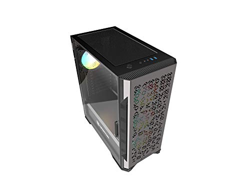 Nfortec Nekkar - Torre Gaming ATX A-RGB con Frontal de Acero Mallado y 4 Ventiladores ARGB incluidos - Color Negro/Gun Metal