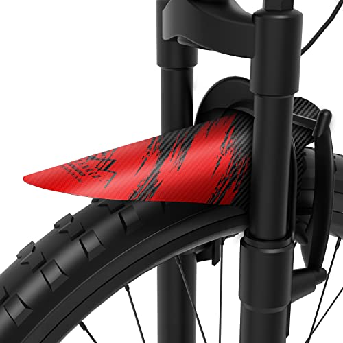 NICEDACK Guardabarros MTB, Guardabarros Bicicleta Montaña, MTB Mudguard Delantero y Trasero Compatible se Adapta a 26" 650B 27,5" 29 Pulgadas de Bici y Bicicleta Fat Mud Guard (Rojo)