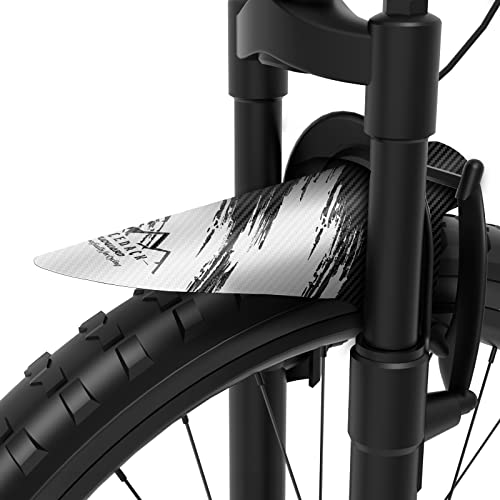 NICEDACK Guardabarros MTB, Guardabarros Bicicleta Montaña, MTB Mudguard Delantero y Trasero Compatible se Adapta a 26" 650B 27,5" 29 Pulgadas de Bici y Bicicleta Fat Mud Guard (Blanco)