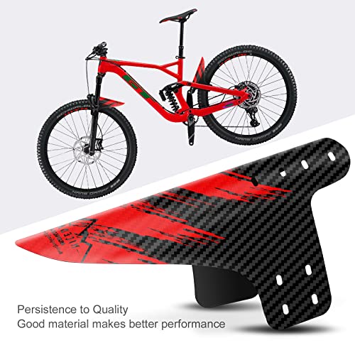 NICEDACK Guardabarros MTB, Guardabarros Bicicleta Montaña, MTB Mudguard Delantero y Trasero Compatible se Adapta a 26" 650B 27,5" 29 Pulgadas de Bici y Bicicleta Fat Mud Guard (Rojo)