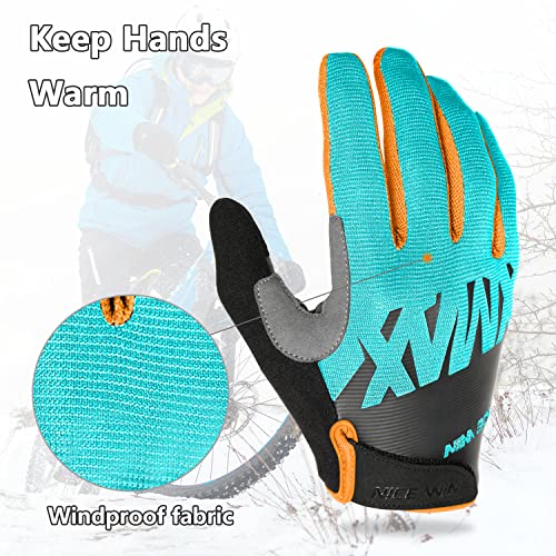 NICEWIN Guantes de Ciclismo Motocicleta Bicicleta de montaña- Bicicleta de Carretera Hombres Mujeres Pantalla táctil Antideslizante Acolchada