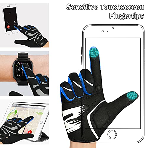 NICEWIN Guantes de Ciclismo Motocicleta Bicicleta de montaña- Bicicleta de Carretera Hombres Mujeres Pantalla táctil Antideslizante Acolchada