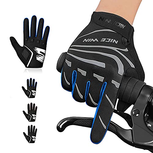 NICEWIN Guantes de Ciclismo Motocicleta Bicicleta de montaña- Bicicleta de Carretera Hombres Mujeres Pantalla táctil Antideslizante Acolchada