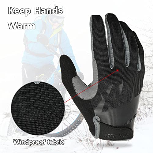 NICEWIN Guantes de Ciclismo Motocicleta Bicicleta de montaña- Bicicleta de Carretera Hombres Mujeres Pantalla táctil Antideslizante Acolchada