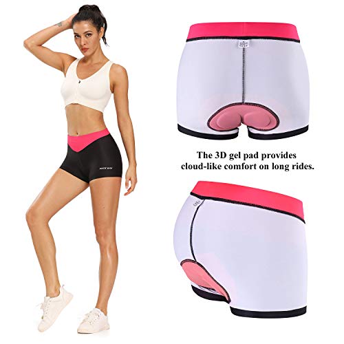 NICEWIN Pantalones Cortos de Bicicleta para Mujer Ropa Interior Acolchada de Cintura Alta Ciclismo Pantalones de equitación