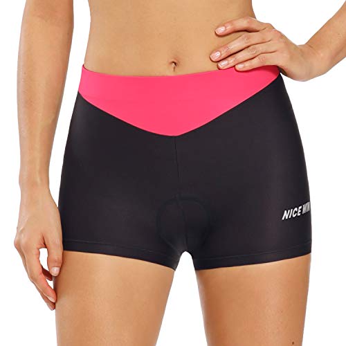 NICEWIN Pantalones Cortos de Bicicleta para Mujer Ropa Interior Acolchada de Cintura Alta Ciclismo Pantalones de equitación