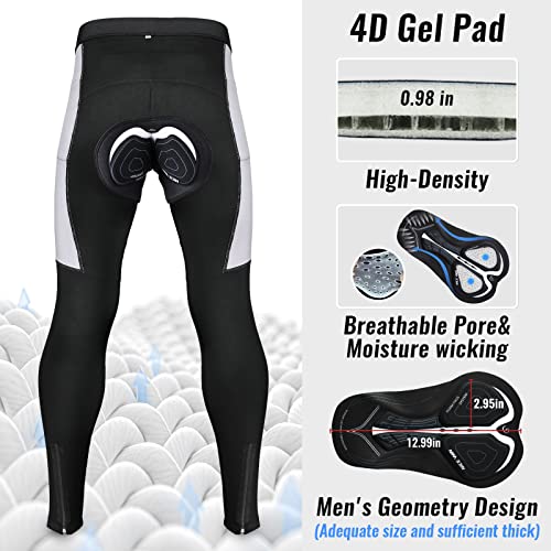 NICEWIN Pantalones de Ciclismo para Hombre Pantalones Acolchados en 3D para Bicicleta de Carretera Medias largas con Bolsillos para Andar en Bicicleta al Aire Libre Azul L