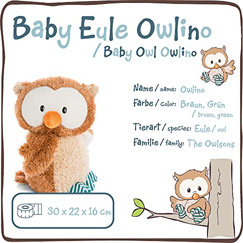 NICI Peluche de bebé-búho Owlino, con cabeza giratoria 30cm