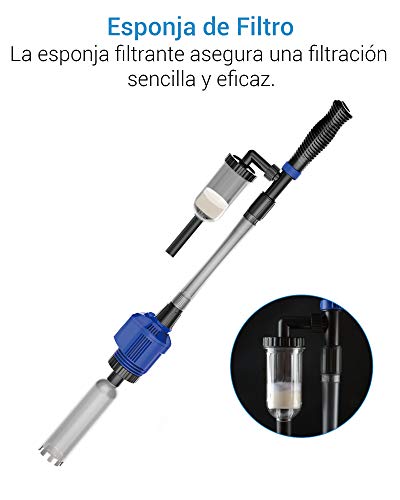 NICREW 3 en 1 Aspirador Automático para Acuario, Limpiador de Grava con  Esponja