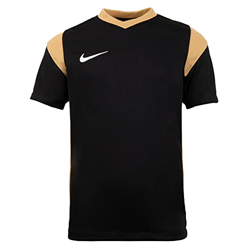 NIKE, Park Derby III, Camiseta De Fútbol De Manga Corta, Negro/Jersey Oro/Jersey Oro/Blanco, M, Unisex-Hijo