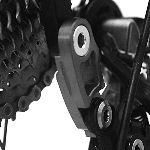 Nikou Suspensión de Cambio Trasero de Bicicleta de Bicicleta, Suspensión de Cambio Trasero de Bicicleta de Aluminio Marco de extensión Extensor de Gancho de Cola de Engranaje(Negro)