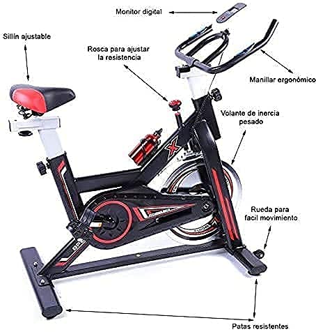 NIMO Bicicleta Estatica spinning Bicicleta Profesional para Uso domestico,con Monitor,Calidad Profesional (Bicicleta spinning)