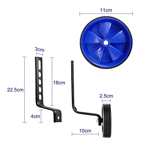Niños Entrenamiento Ruedines,Universal Bicicleta Estabilizador Ruedas de Entrenamiento de Accesorio Bici Riding Equipment de 12-20 Pulgadas (Azul)
