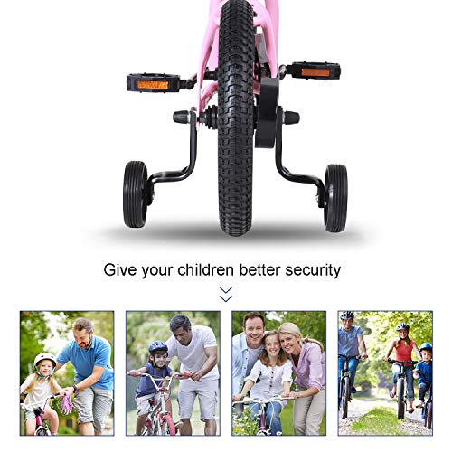 Niños Entrenamiento Ruedines,Universal Bicicleta Estabilizador Ruedas de Entrenamiento de Accesorio Bici Riding Equipment de 12-20 Pulgadas (Azul)