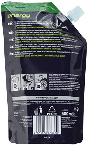 Nivea men - Energy, cuidado de ducha, pack de 4 (4 x 500 ml)