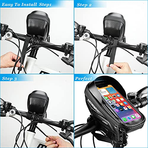 NIVEOLI Bolsa Movil Bicicleta Manillar Soporte Bici Impermeable, Bolsa Bicicleta Cuadro para Teléfono con Pantalla Táctil, Soporte Movil Bicicleta Compatible con iPhone/ Samsung/Xiaomi 6.5 in