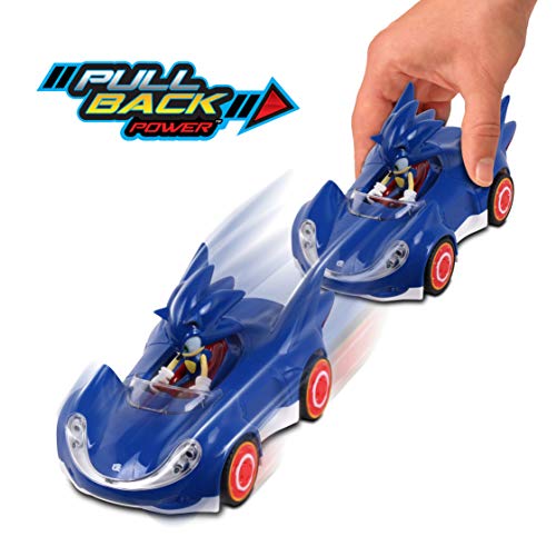 NKOK - Coche de juguete que se arrastra hacia atrás de Sonic The Hedgehog. Tamaño pequeño