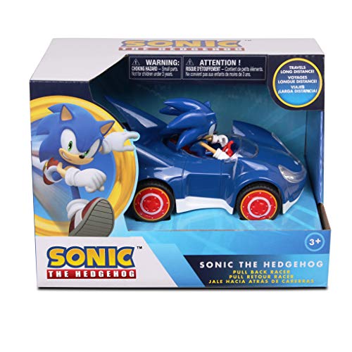 NKOK - Coche de juguete que se arrastra hacia atrás de Sonic The Hedgehog. Tamaño pequeño